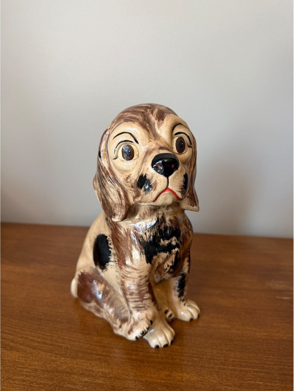 Ceramic hand painted dog figurine from 1972